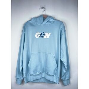 Golf Wang Blue Soccer Logo Track Hoodie Light Blue Fleece Sweatshirt Size Large